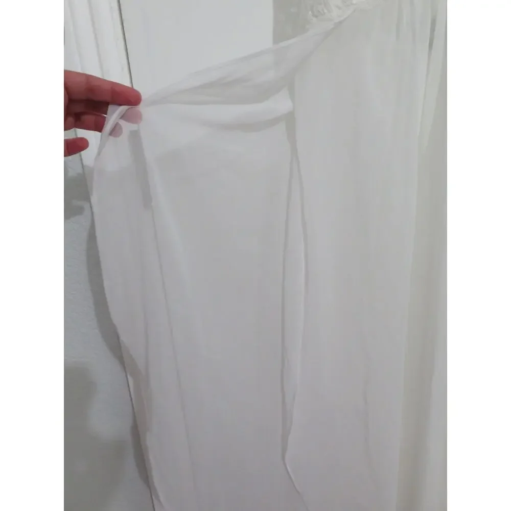 In Bloom by Jonquil Women Sz M White Sheer Lace Slip Dress Delicate Feminine